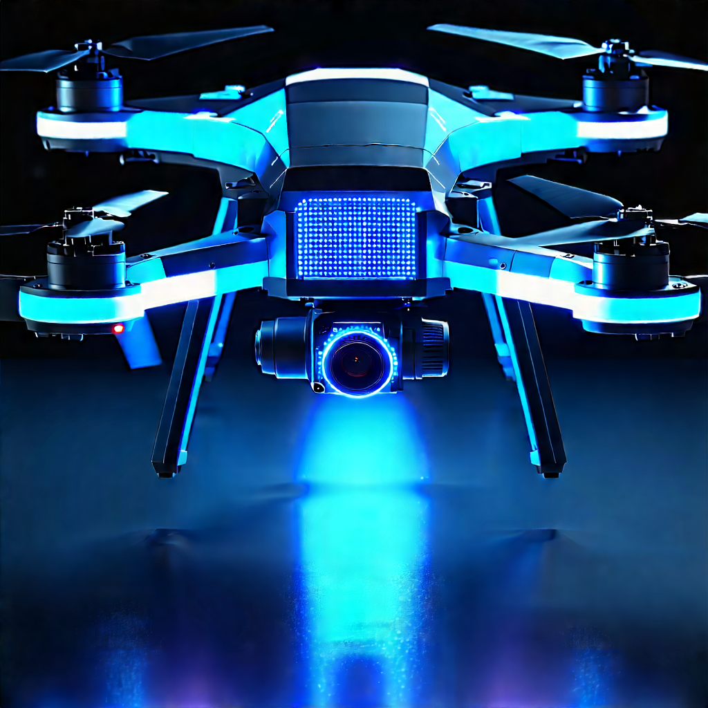 Drone with glowing screen