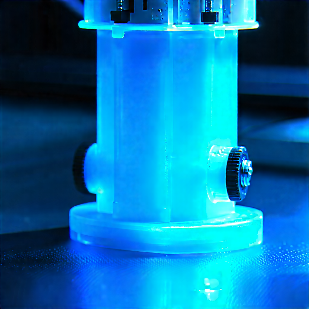 3d Printer With Blue Light (glow:1.26) With Blue Plastic
