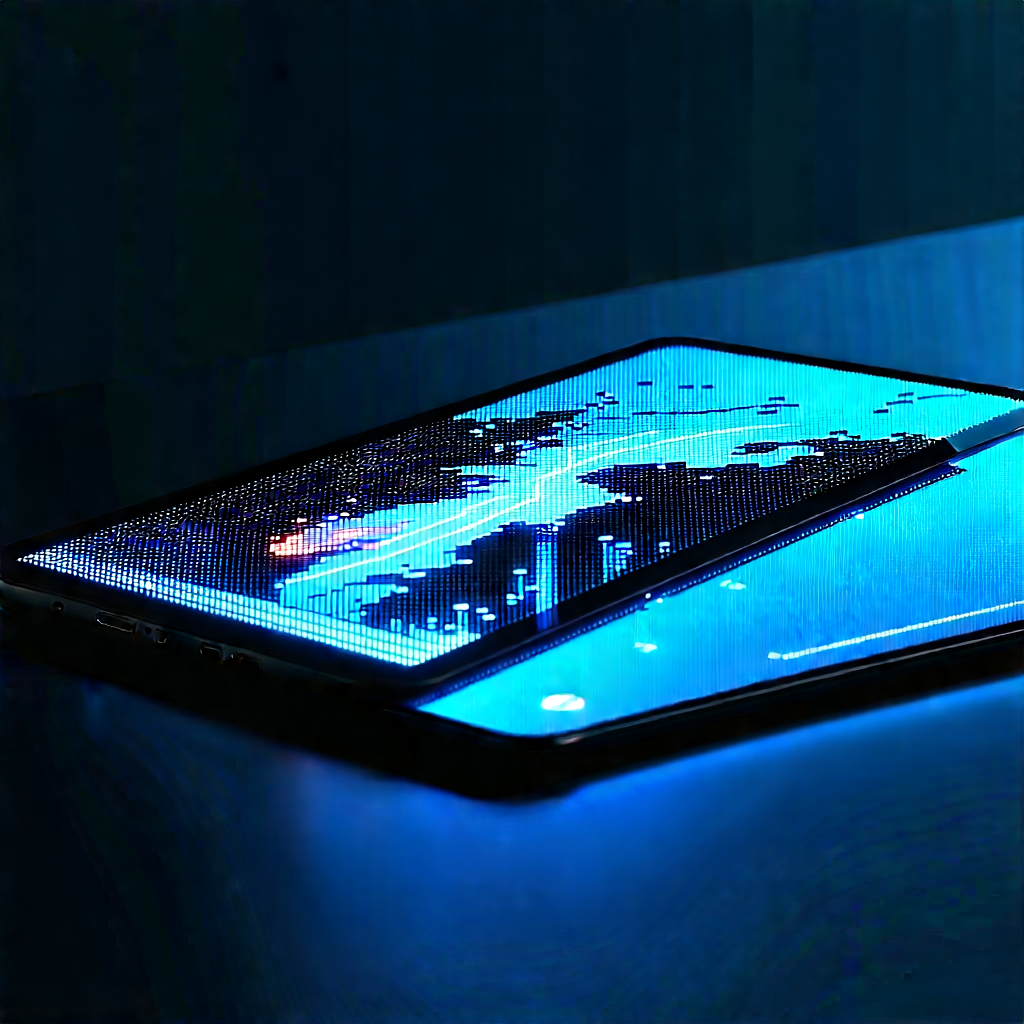 Tablet With Data Visualization With Black Tablet
