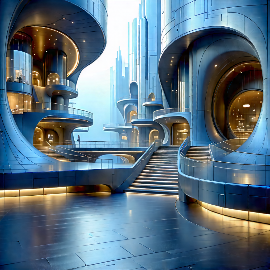 Futuristic Innovation Hub With Image, There