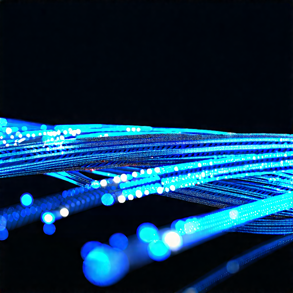 Close-up Of Fiber Optic Cables With Image