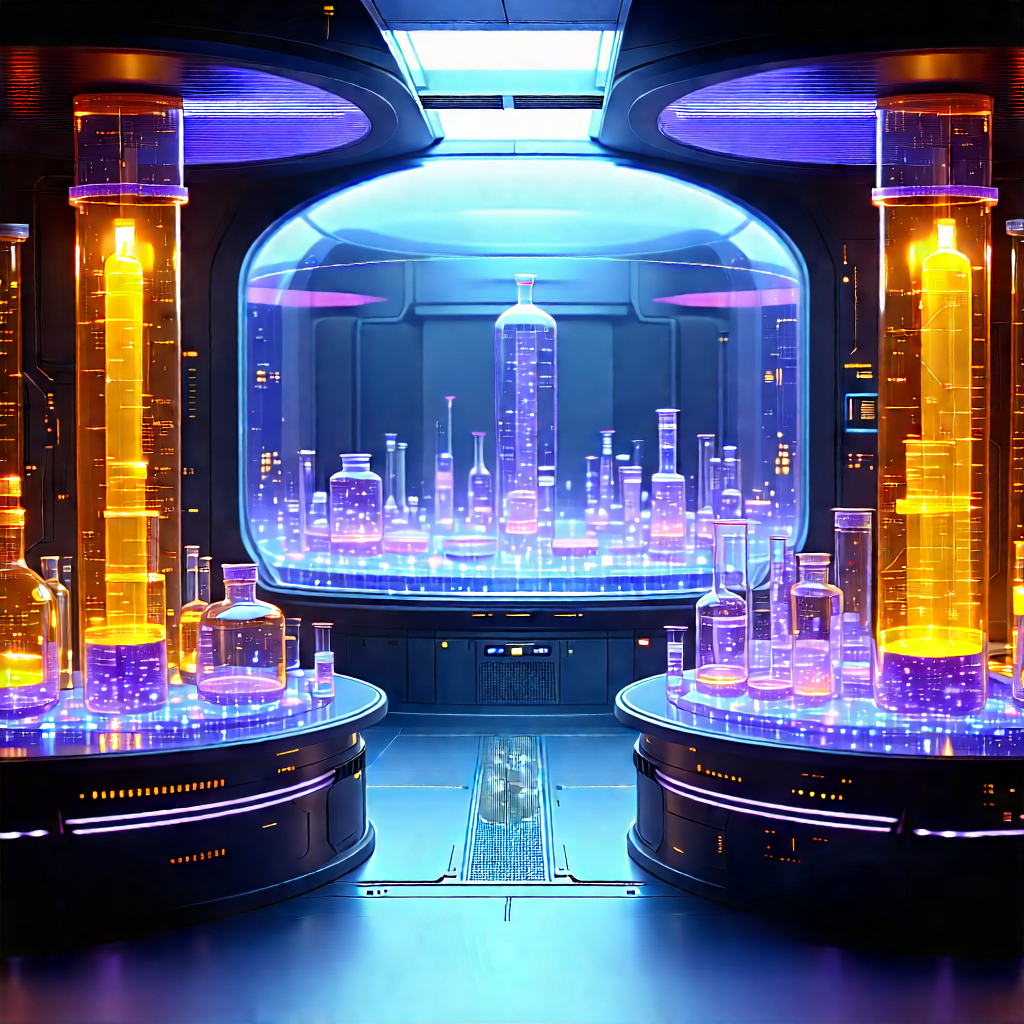 Futuristic Research Laboratory With Image, There