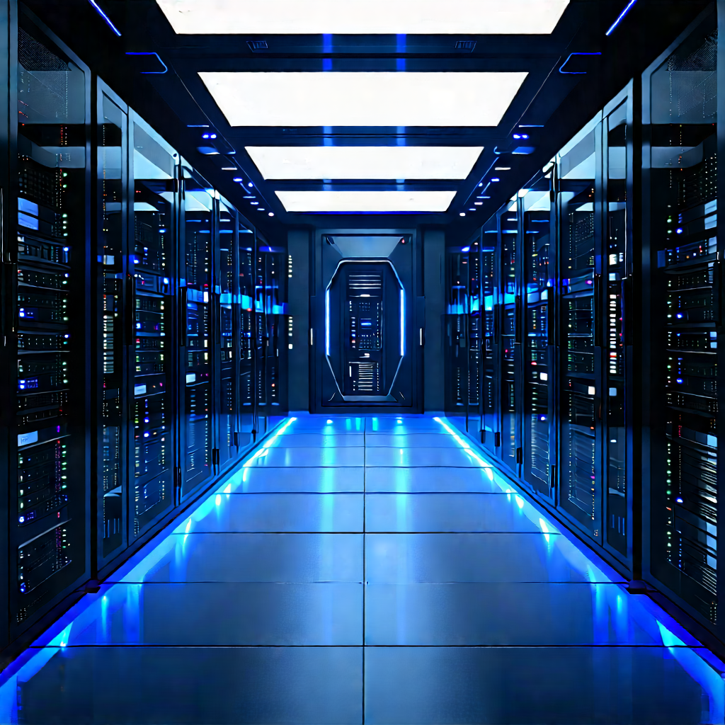(futuristic:1.46) Server Room With Image, There