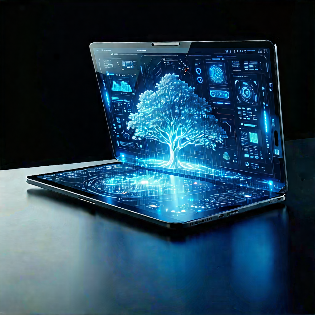 Tablet With User Interface With Laptop Computer