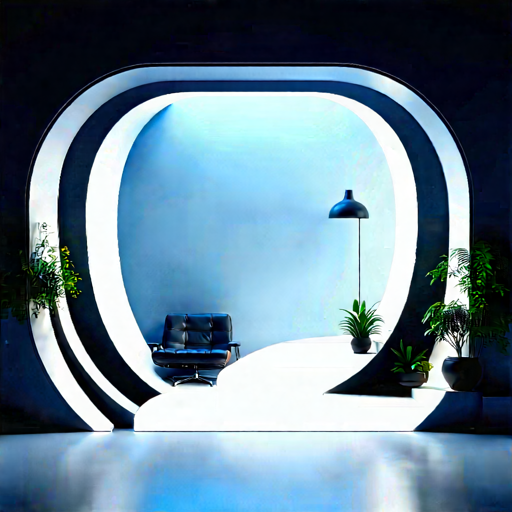 Futuristic Tech Startup Office With Modern, Minimalist