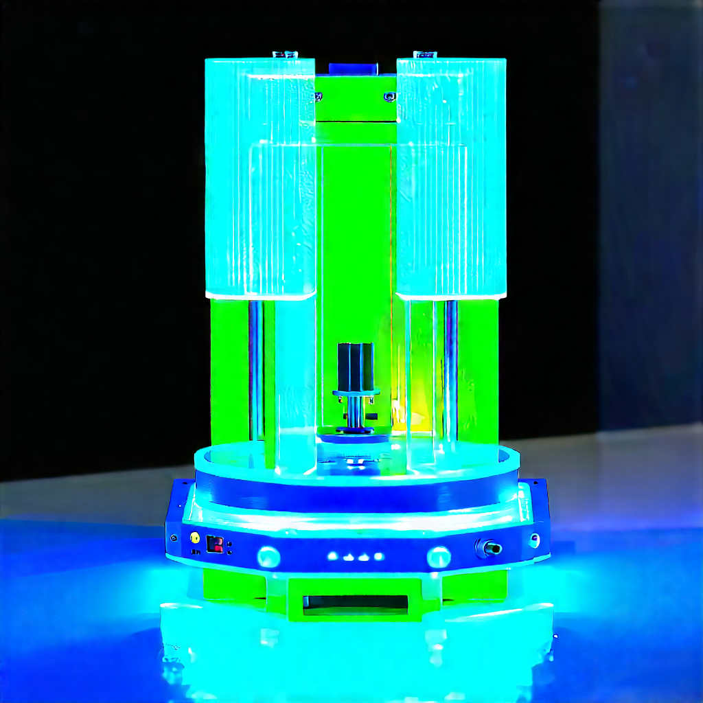 3d Printer With Neon Accents With Green Blue