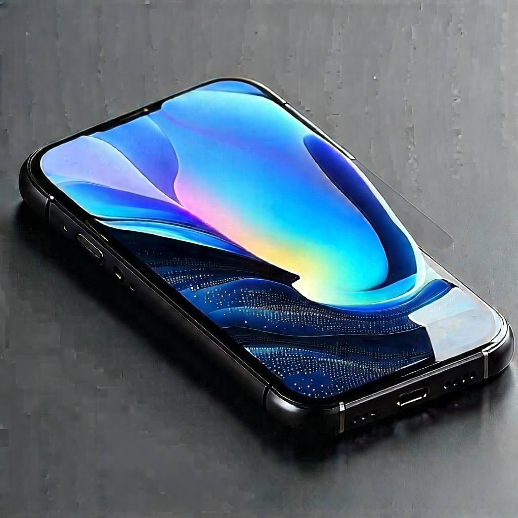 Smartphone With Digital Artwork With Smartphone Blue
