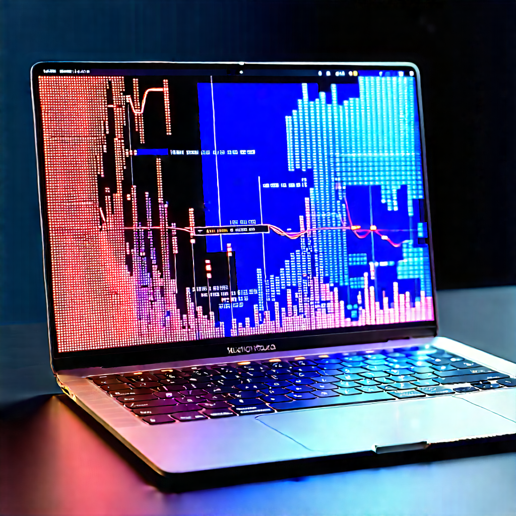 Laptop with data visualization