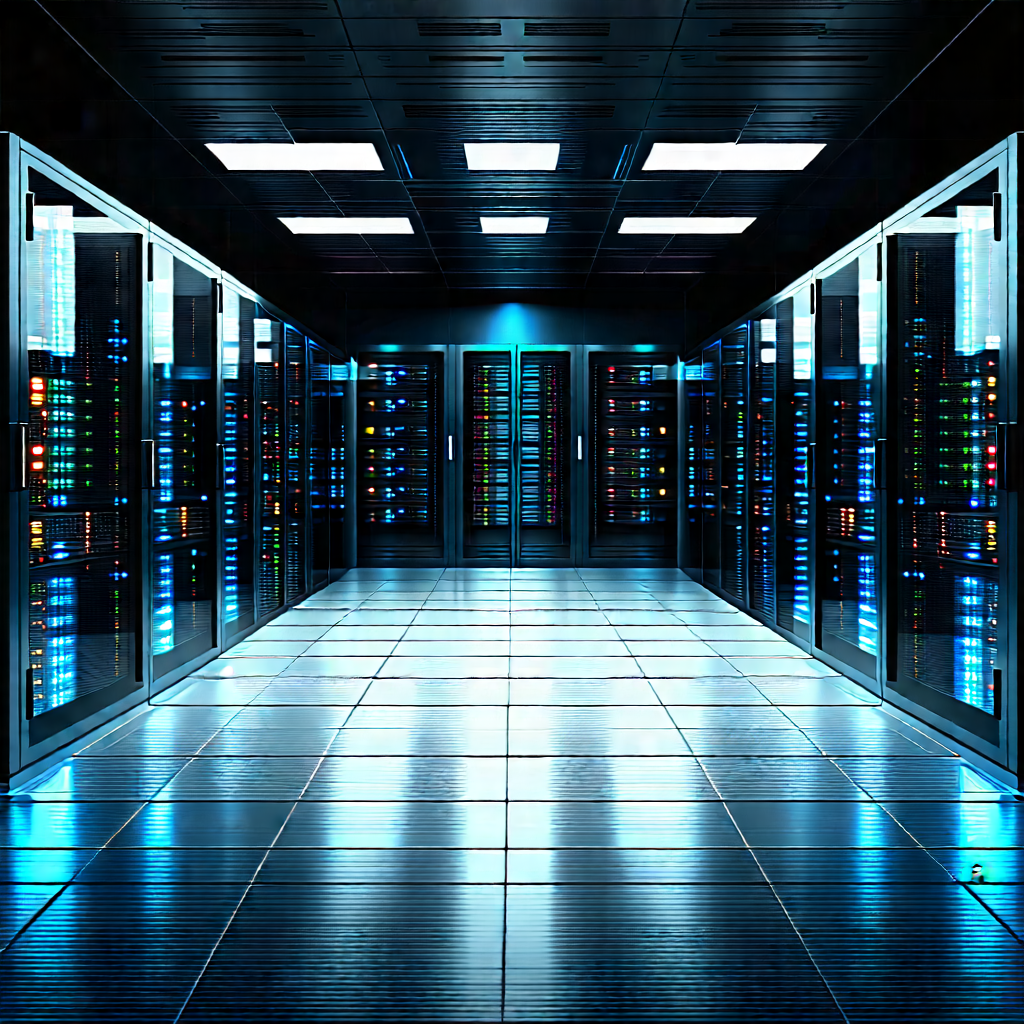Futuristic Server Room With Image, There