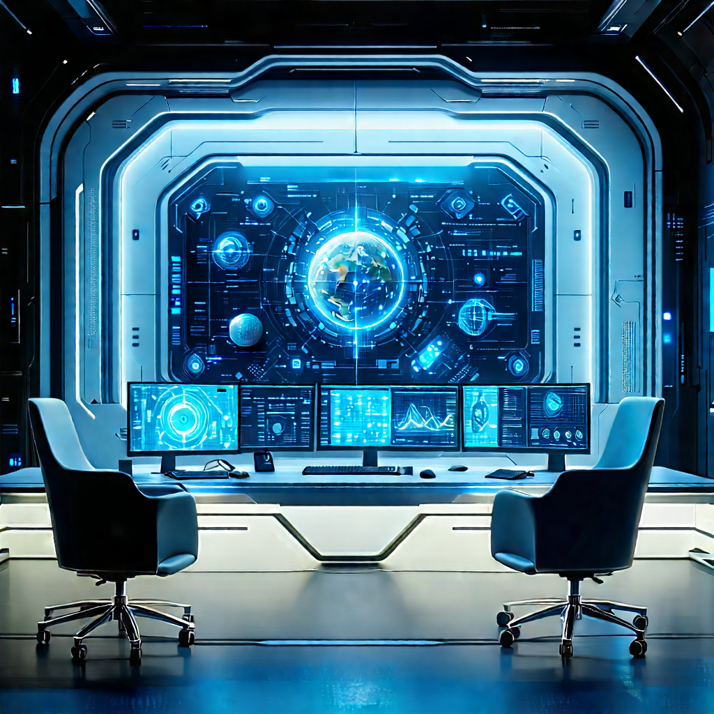 Futuristic Tech Startup Office With Image, There