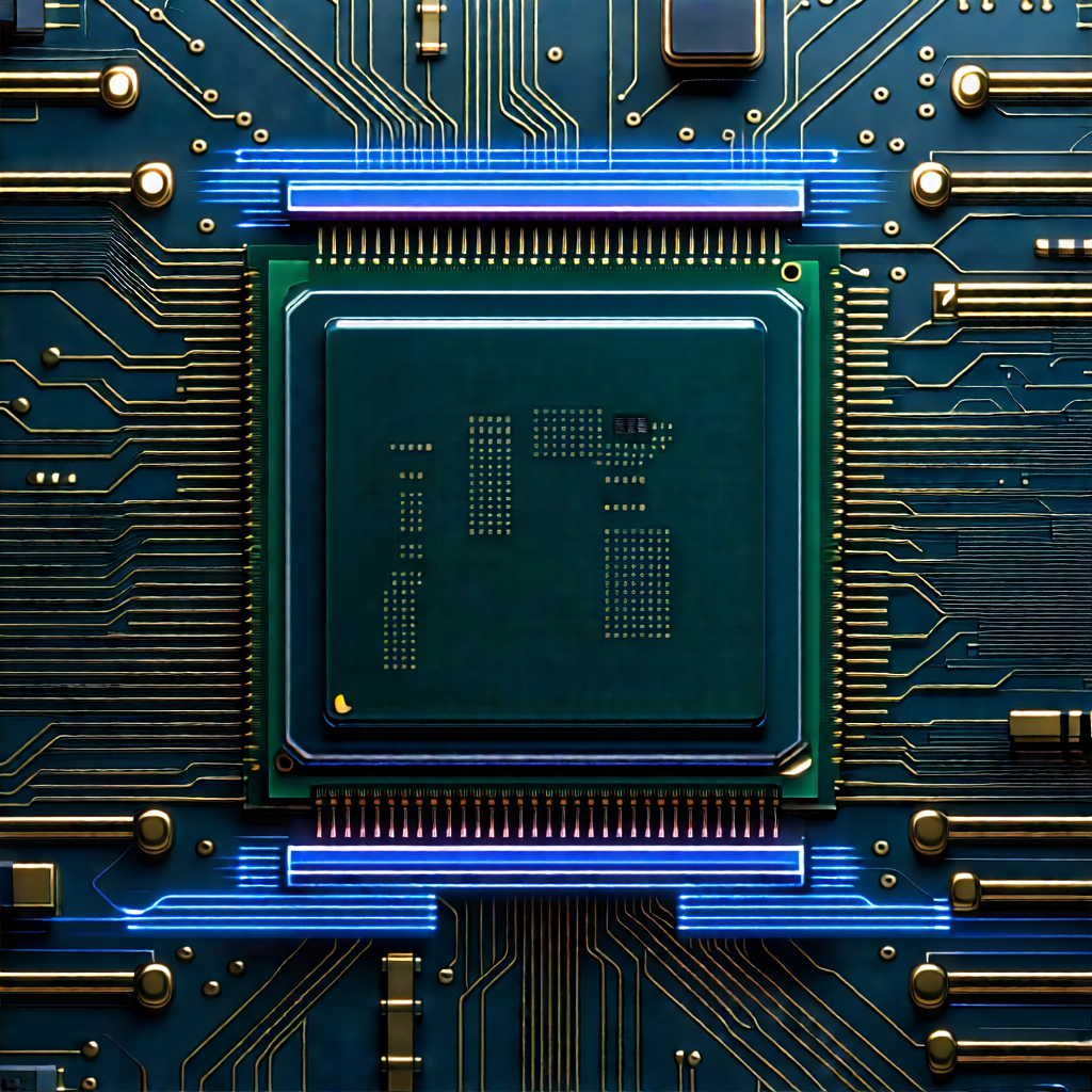 Close-up Of Microprocessor With Close-up Computer