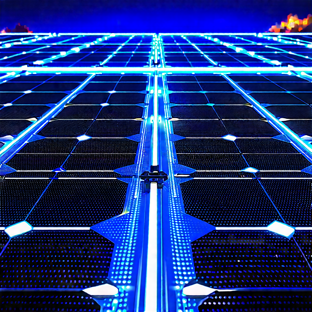 Solar panel with neon accents