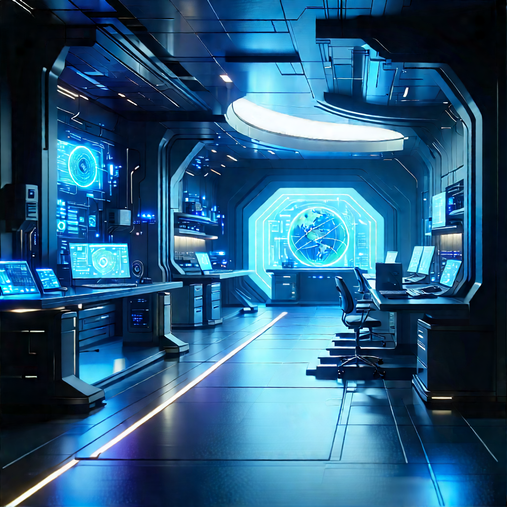 Futuristic Research Laboratory With Futuristic Setting,