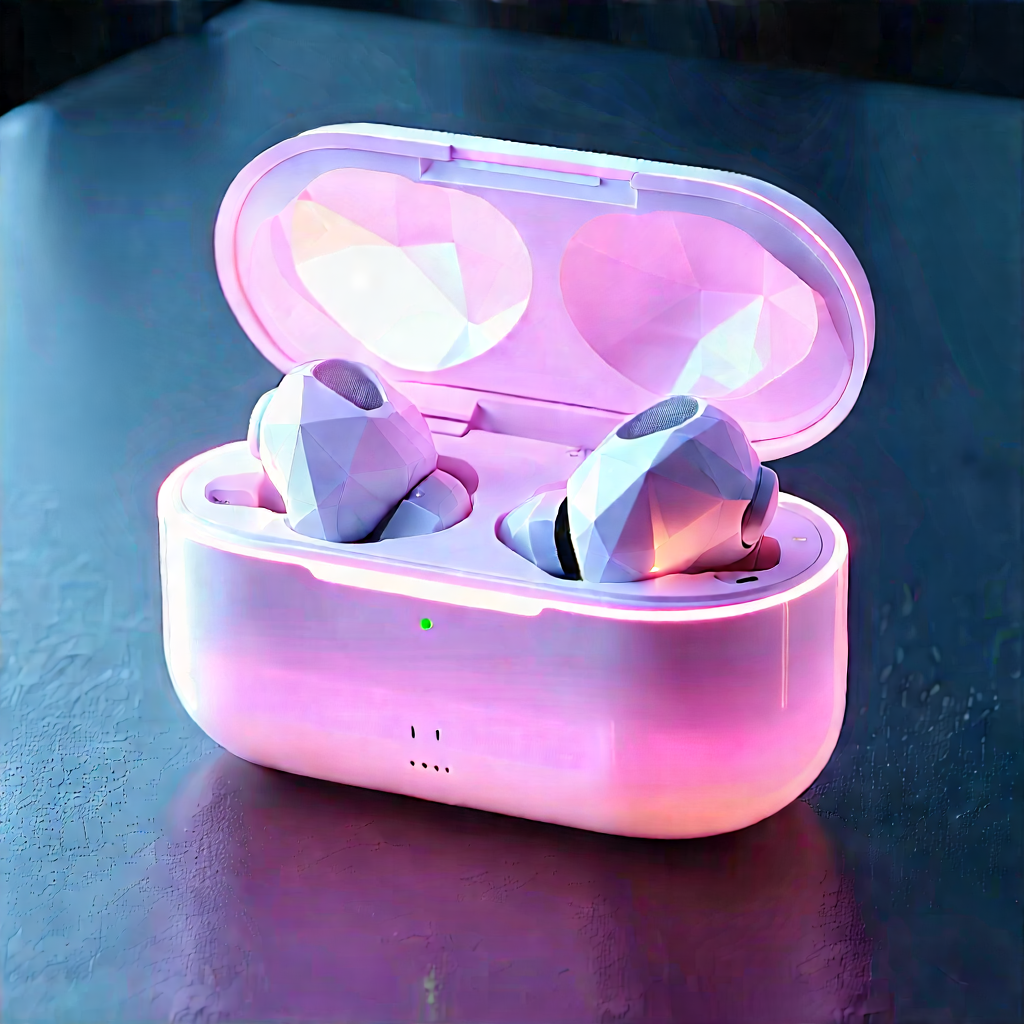 Wireless earbuds with glowing screen