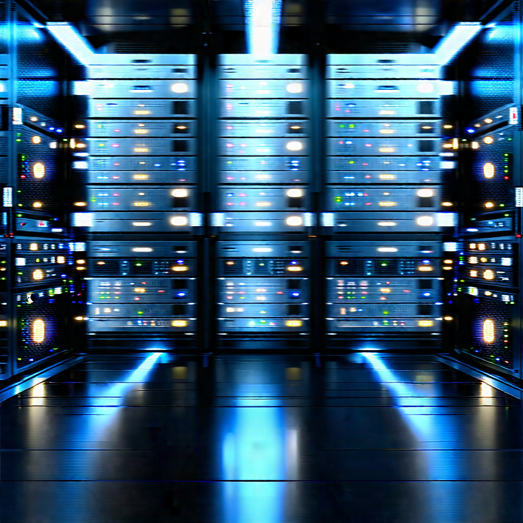 Futuristic Server Room With Large Room