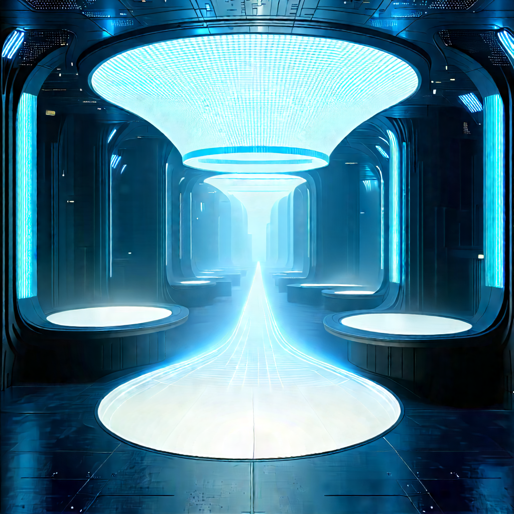 Futuristic Innovation Hub With Image, There