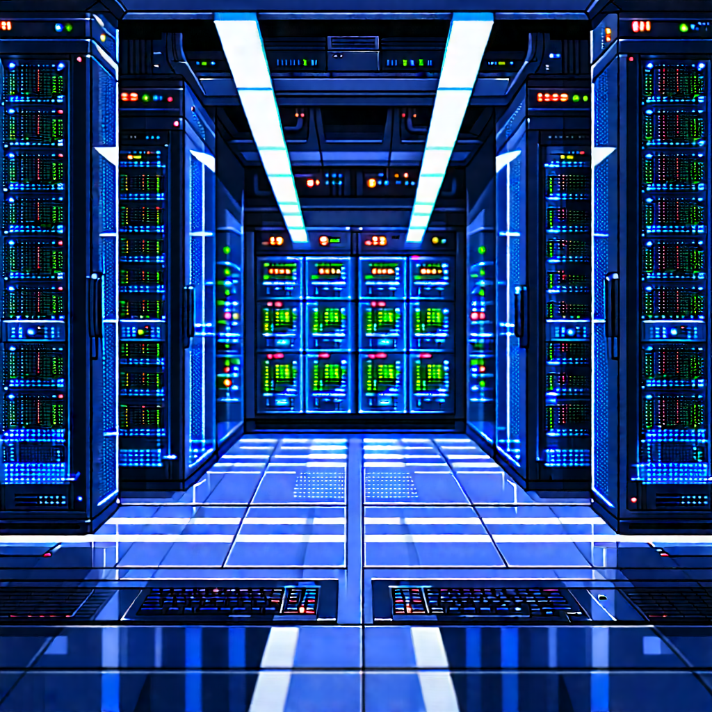 Futuristic Server Room With Image, There