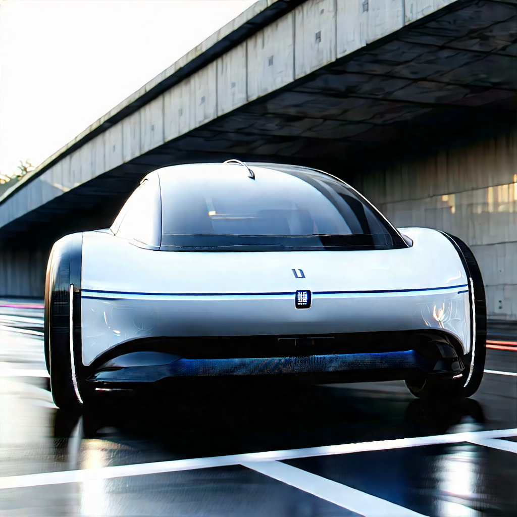 Innovative Electric Vehicle (design:1.4) With Sleek White