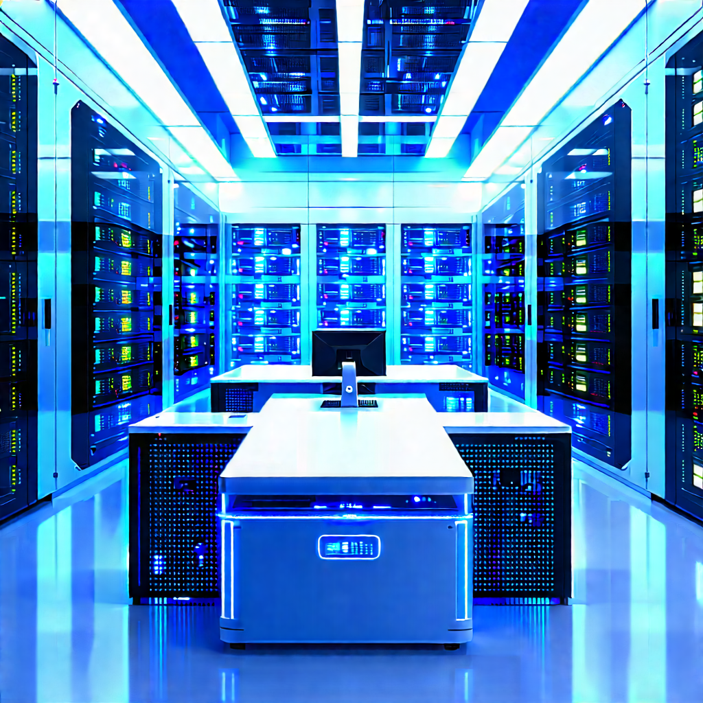 Futuristic Server Room With Image, There