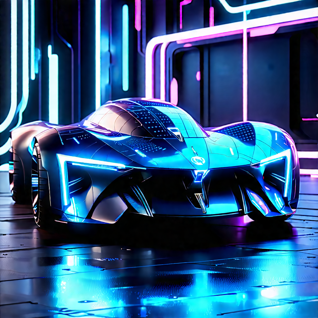 Innovative Electric Vehicle Design With Futuristic Blue