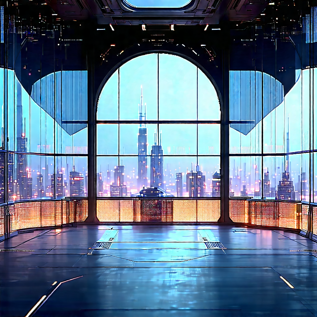 Futuristic Tech Startup Office With Large, Open