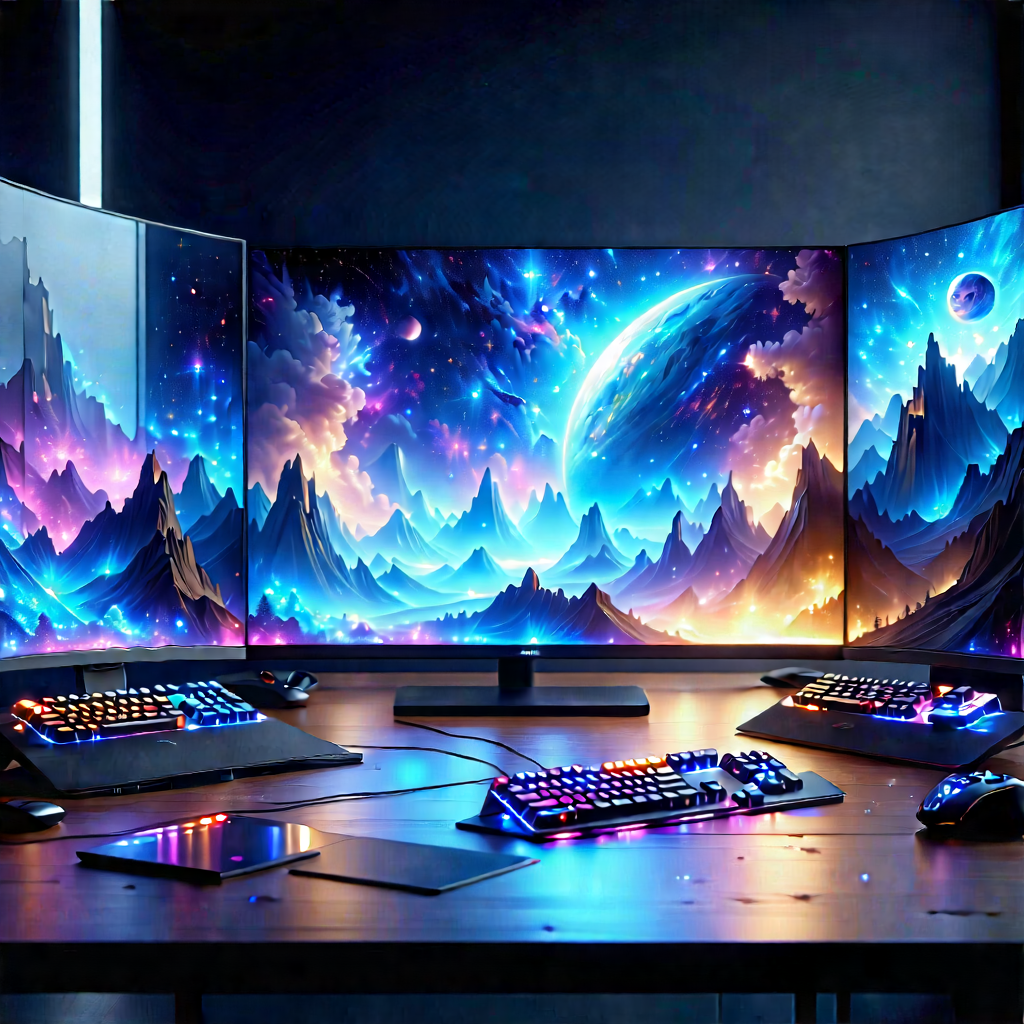 Entertainment Technology In Tech Office With Desk Computer