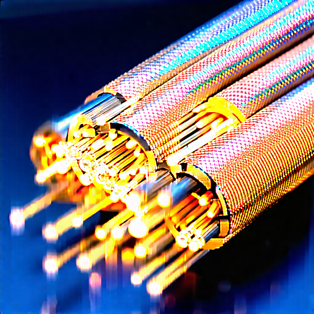 Close-up Of Fiber Optic Cables With Close-up Group