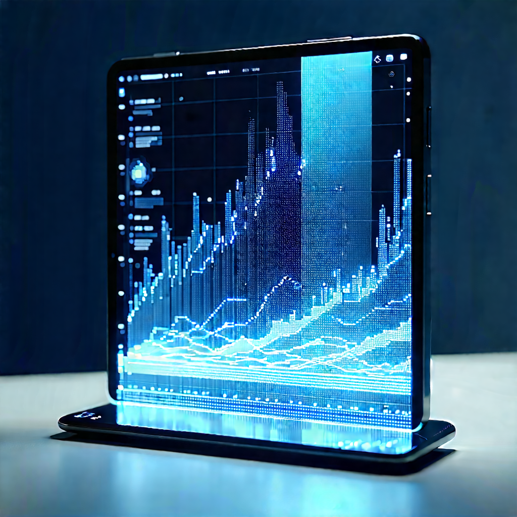 Tablet With Data Visualization With Computer Monitor