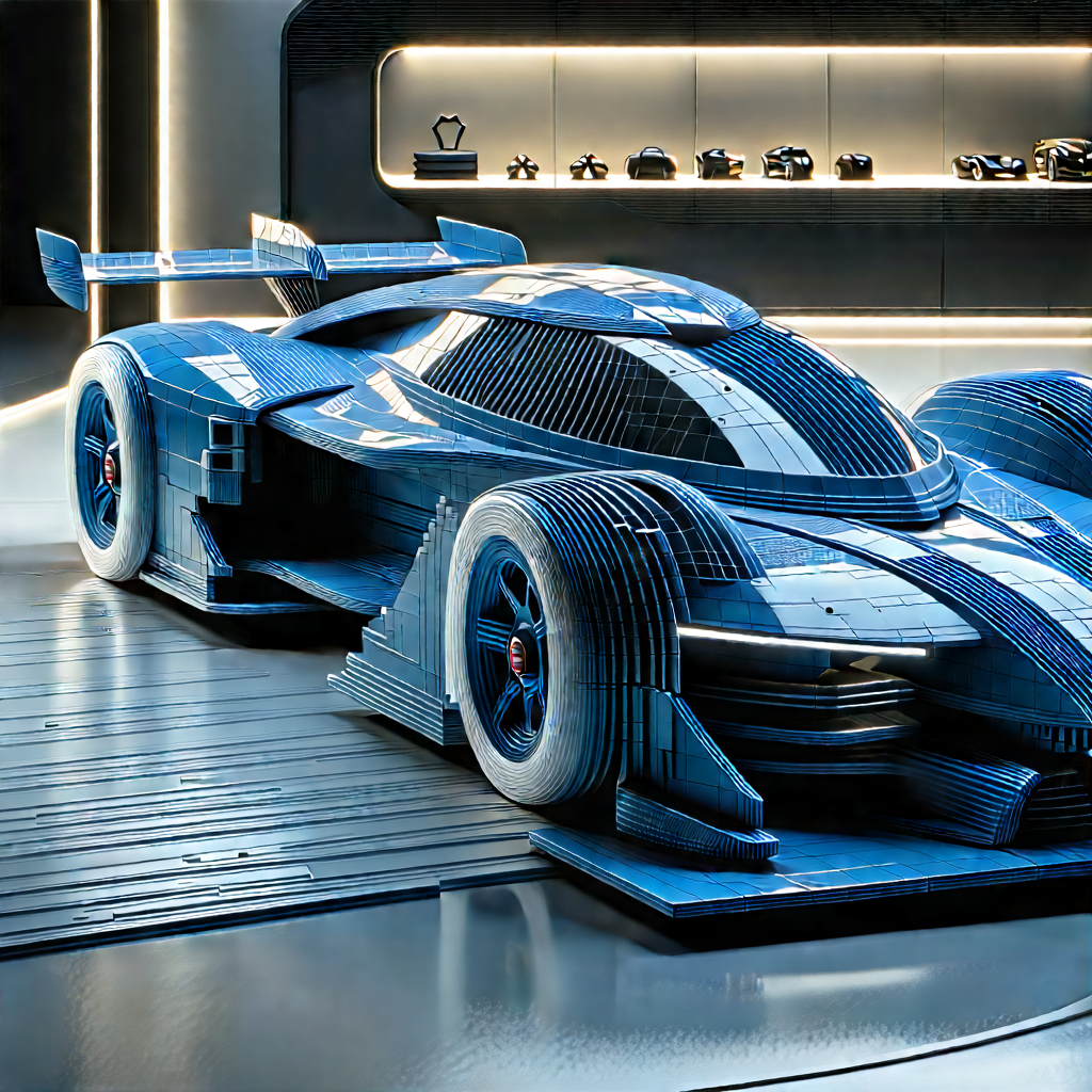 Automotive Technology In Design Studio With Blue Racing