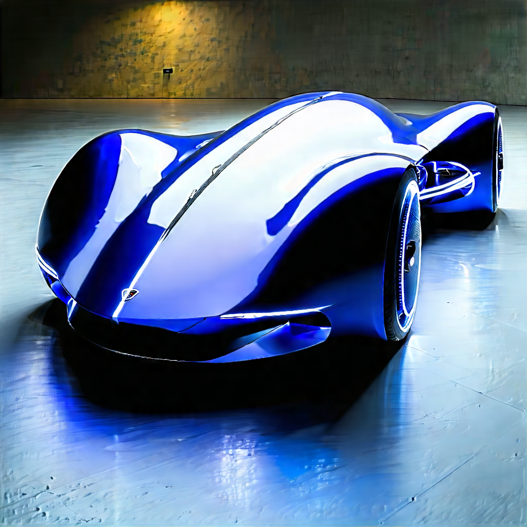 Innovative Electric Vehicle Design With Blue Sports