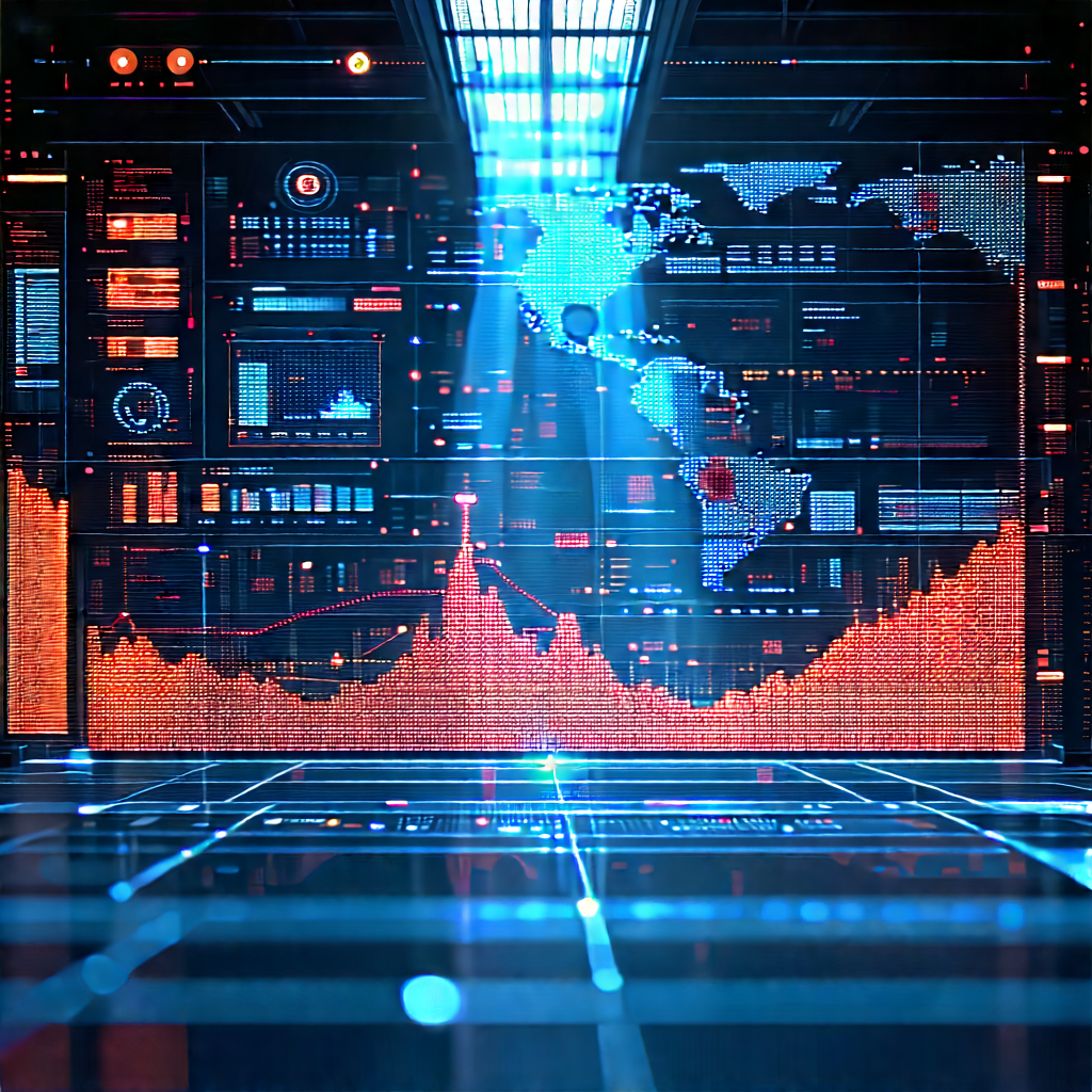 Financial Technology In Research Center With Large Computer
