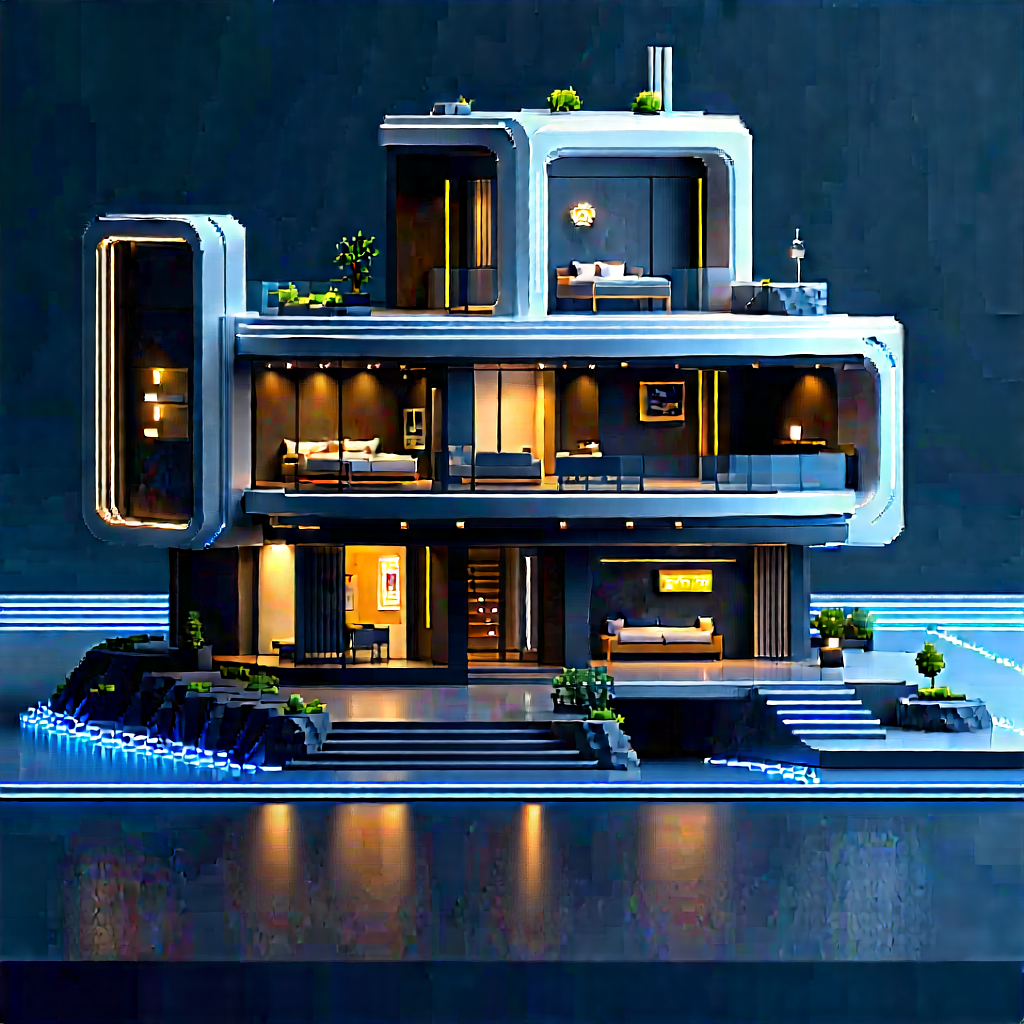 Futuristic Smart Home With Large, Modern