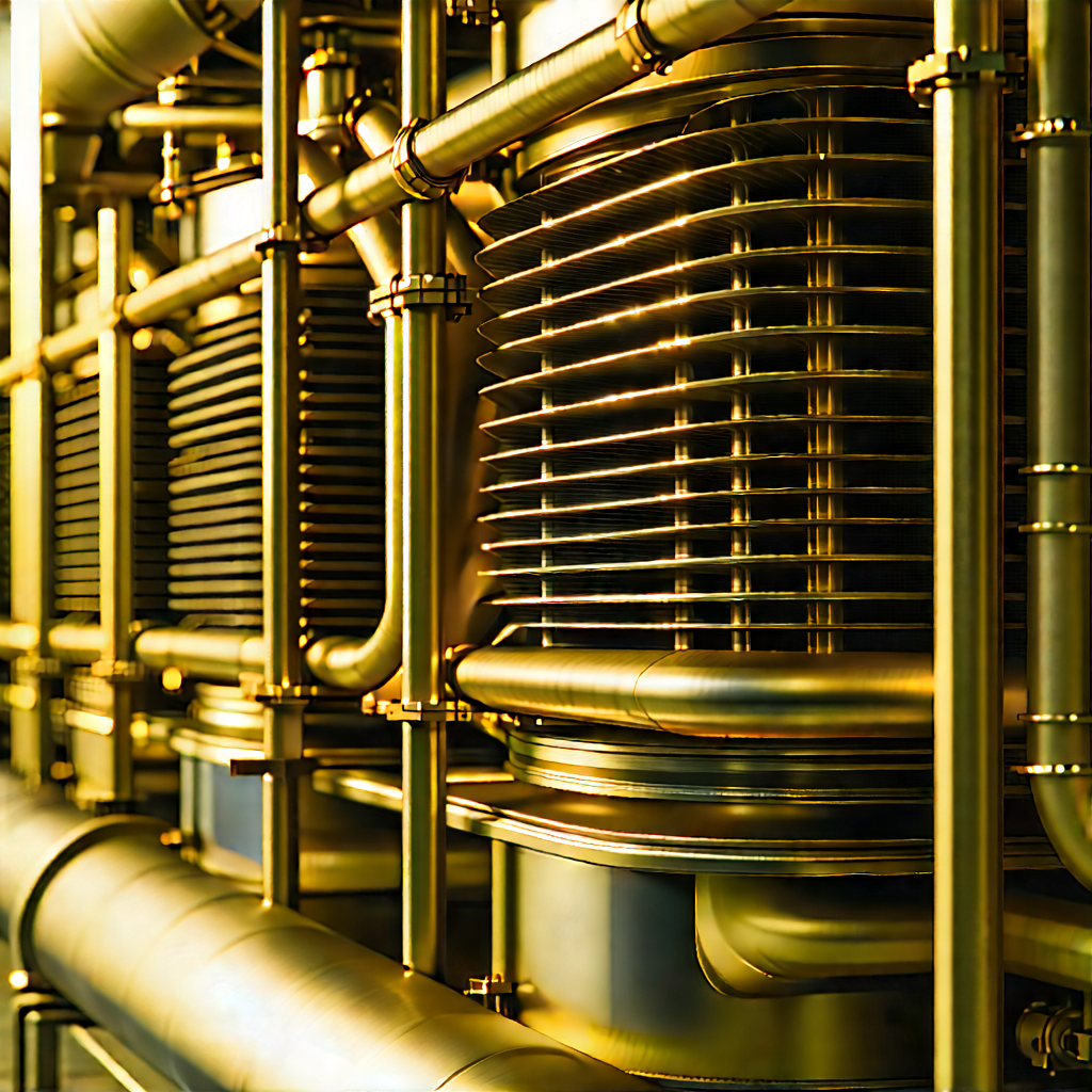 Close-up Of Cooling System With Large, Shiny,