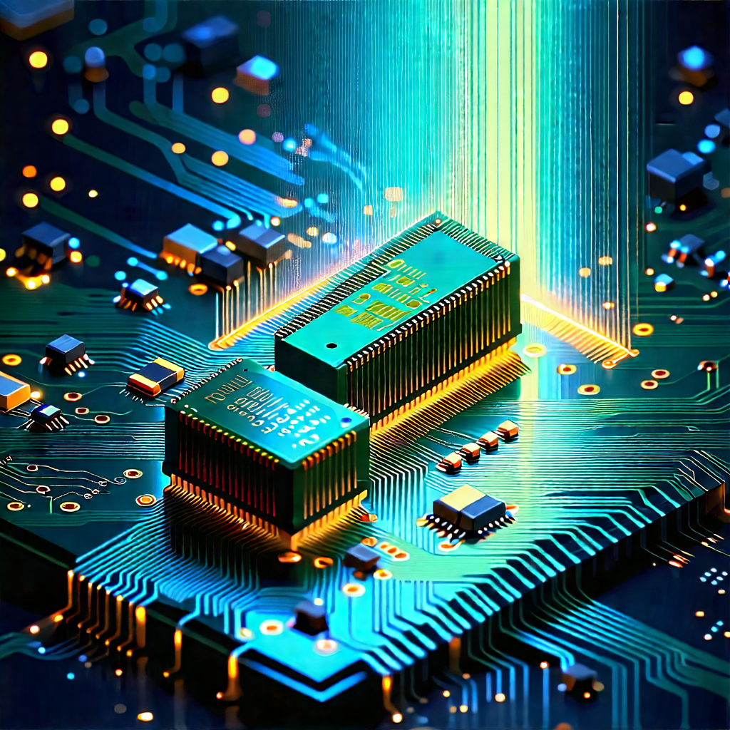 Circuit Board With Holographic Projection With Image, There