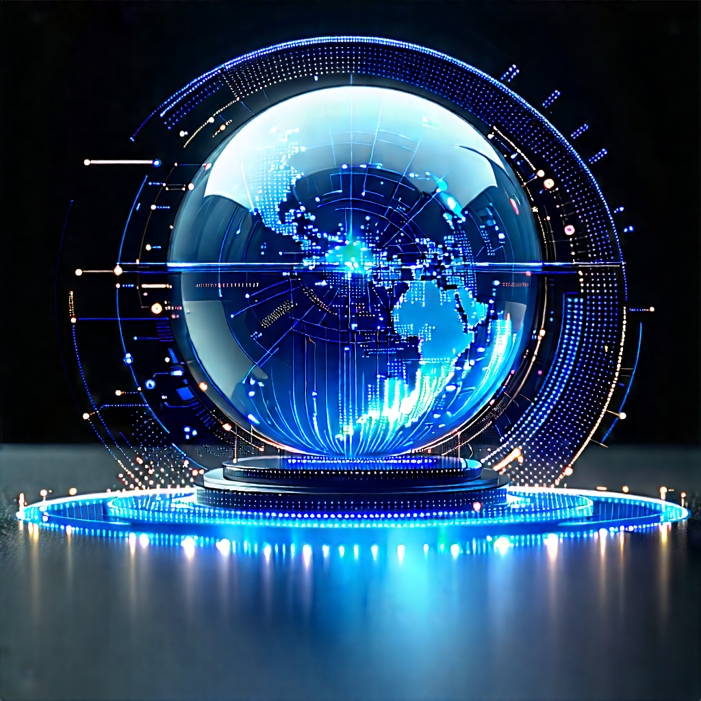 Machine Learning Visualization With Large, Blue,