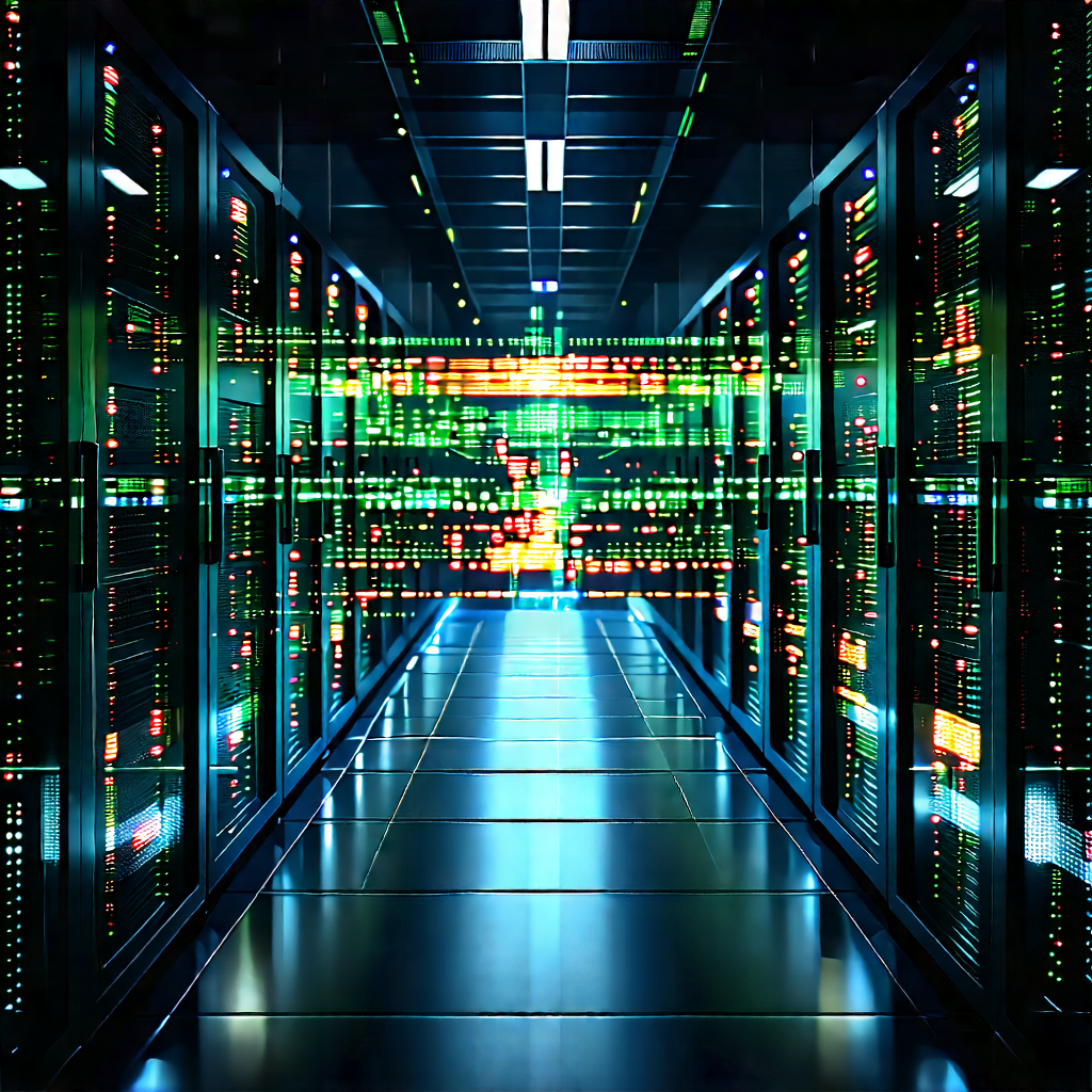 Server rack with data streams