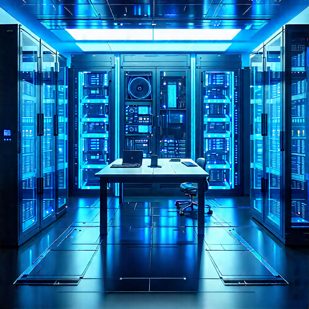 Futuristic Server Room With Image, There