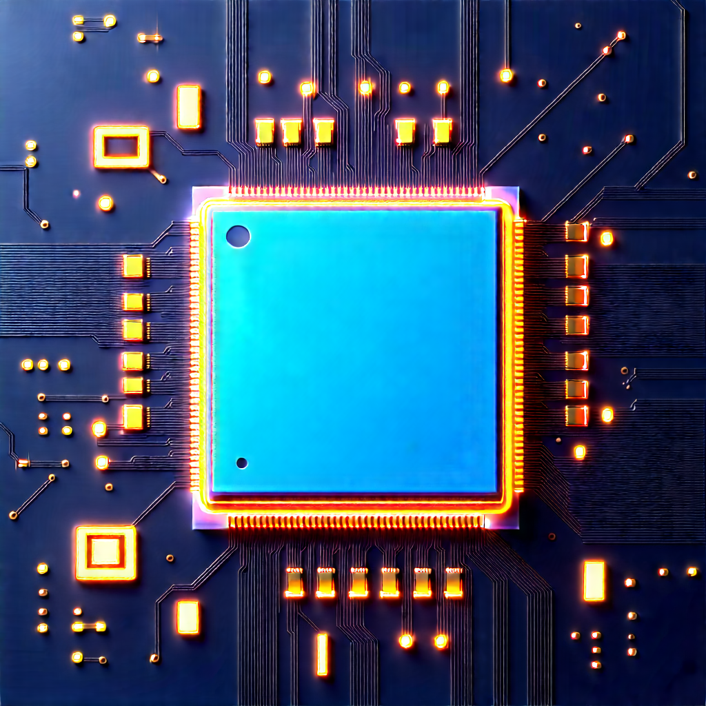 Microchip with neon accents