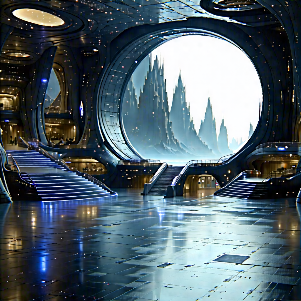 (futuristic:1.31) Innovation Hub With Image, There
