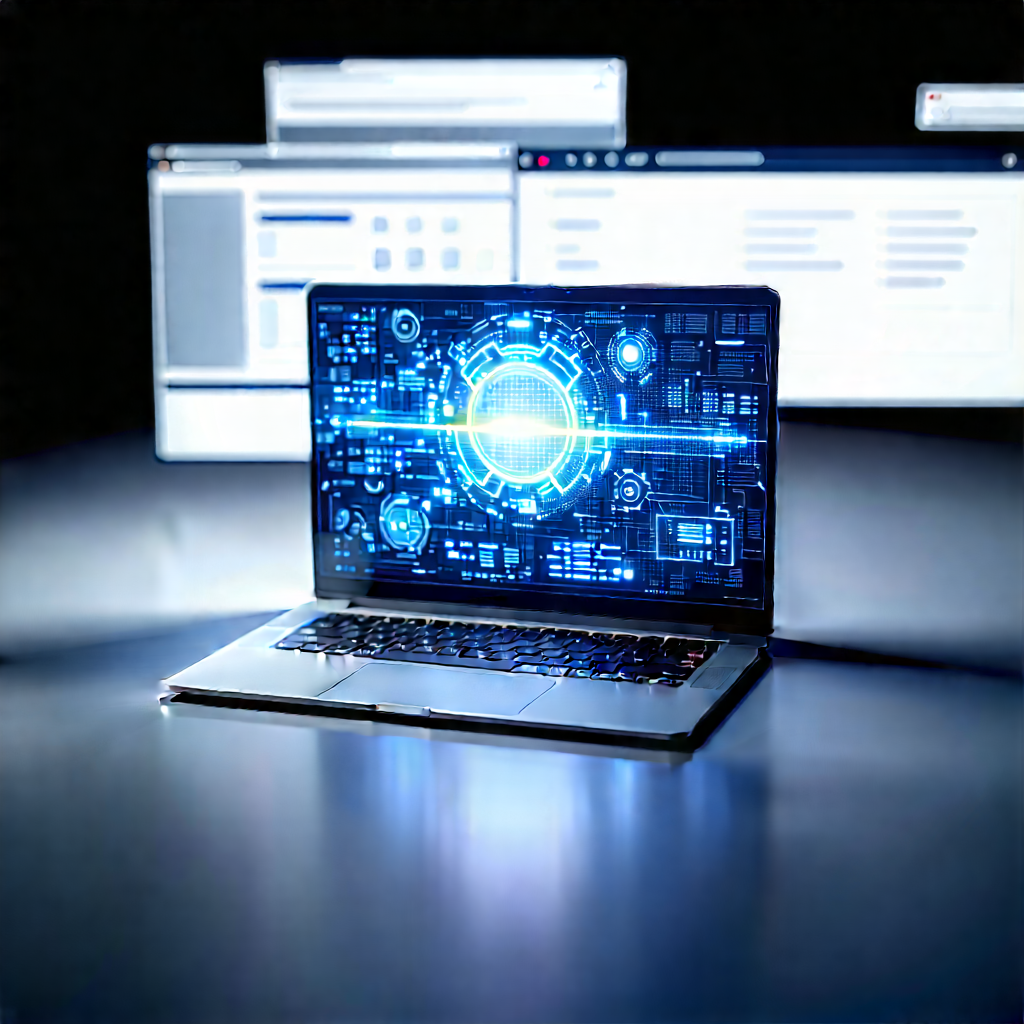 Laptop With Data Visualization With Laptop Computer