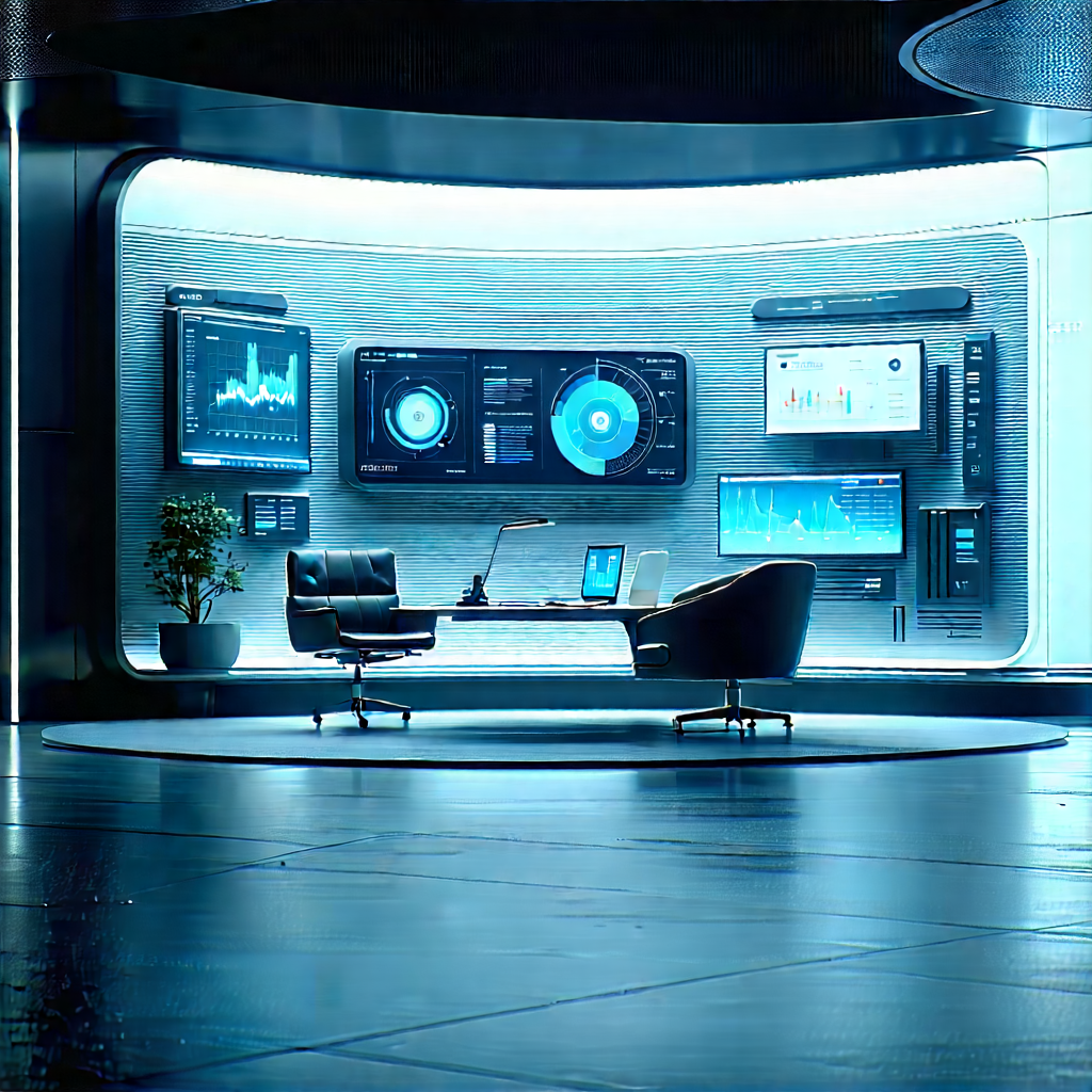 Futuristic Tech Startup Office With Image, There