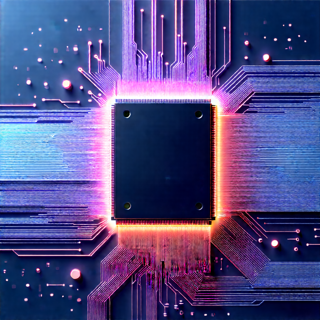 Microchip with neon accents