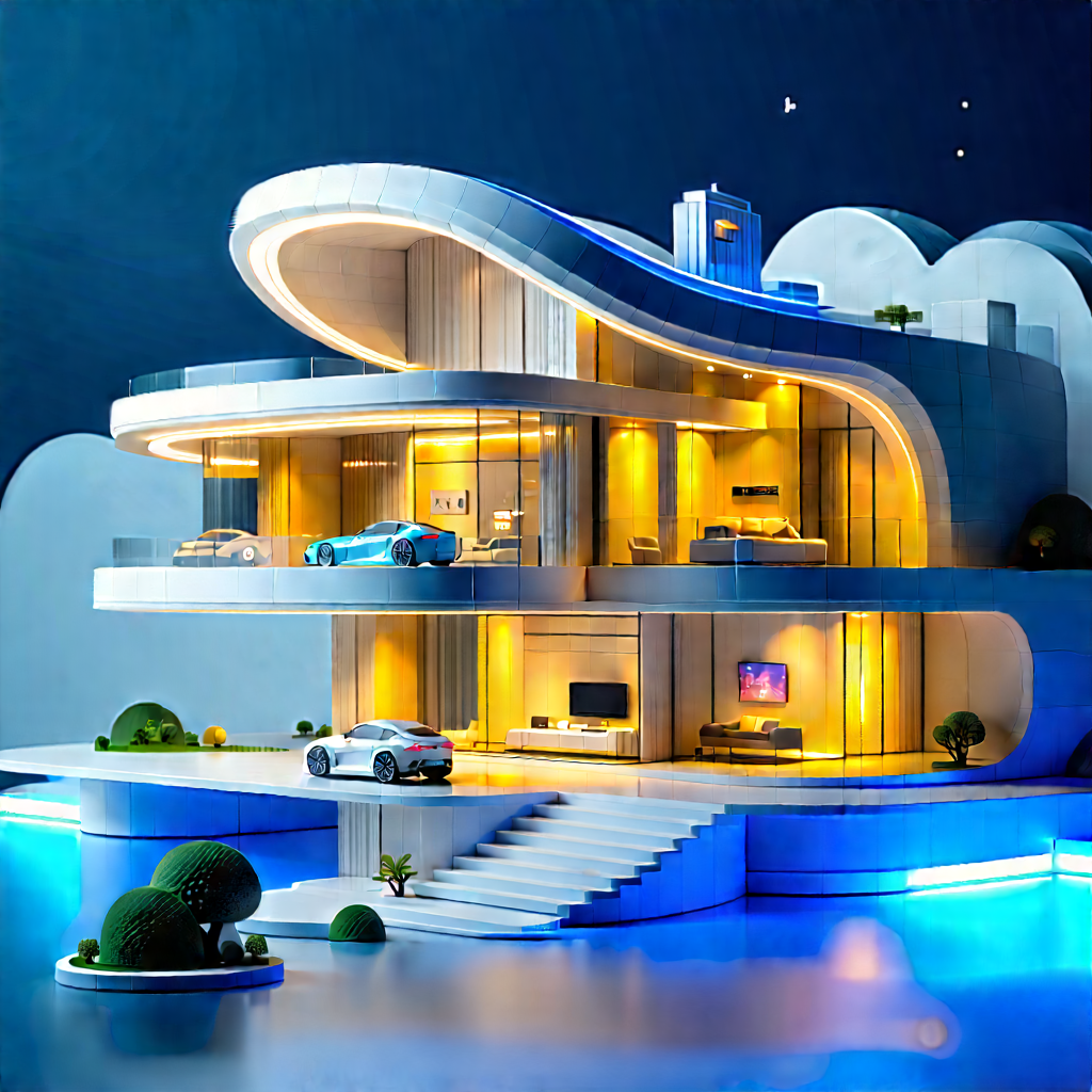Futuristic Smart Home With Large