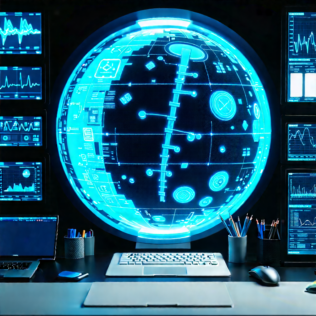 Healthcare Technology In Tech Office With Futuristic Computer
