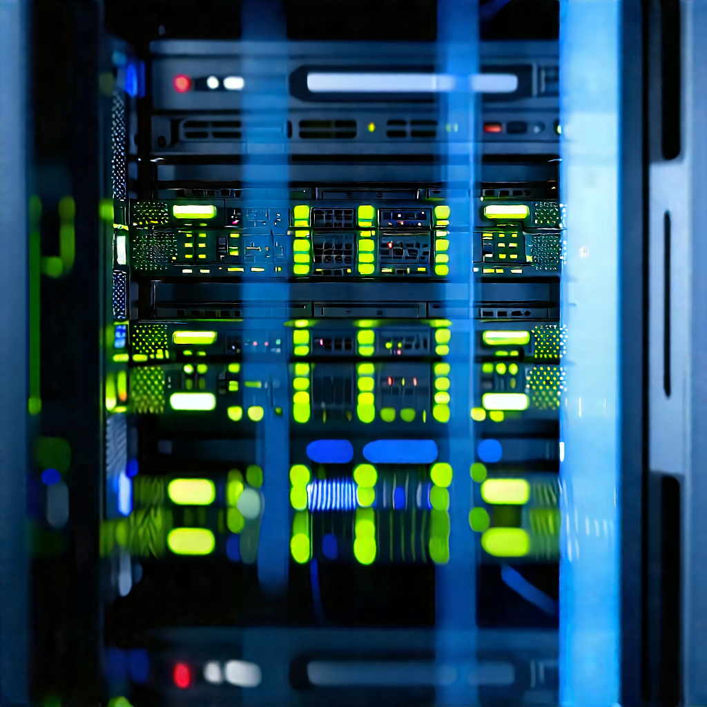 Server rack with data streams