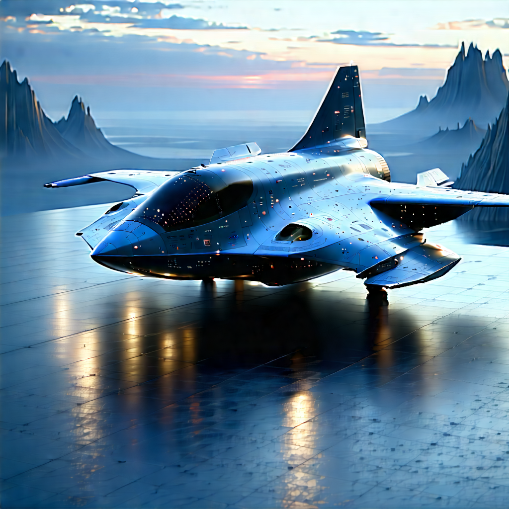 Aerospace Technology In Design Studio With Futuristic Airplane