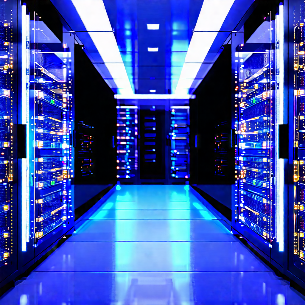 Futuristic Server Room With Image, There
