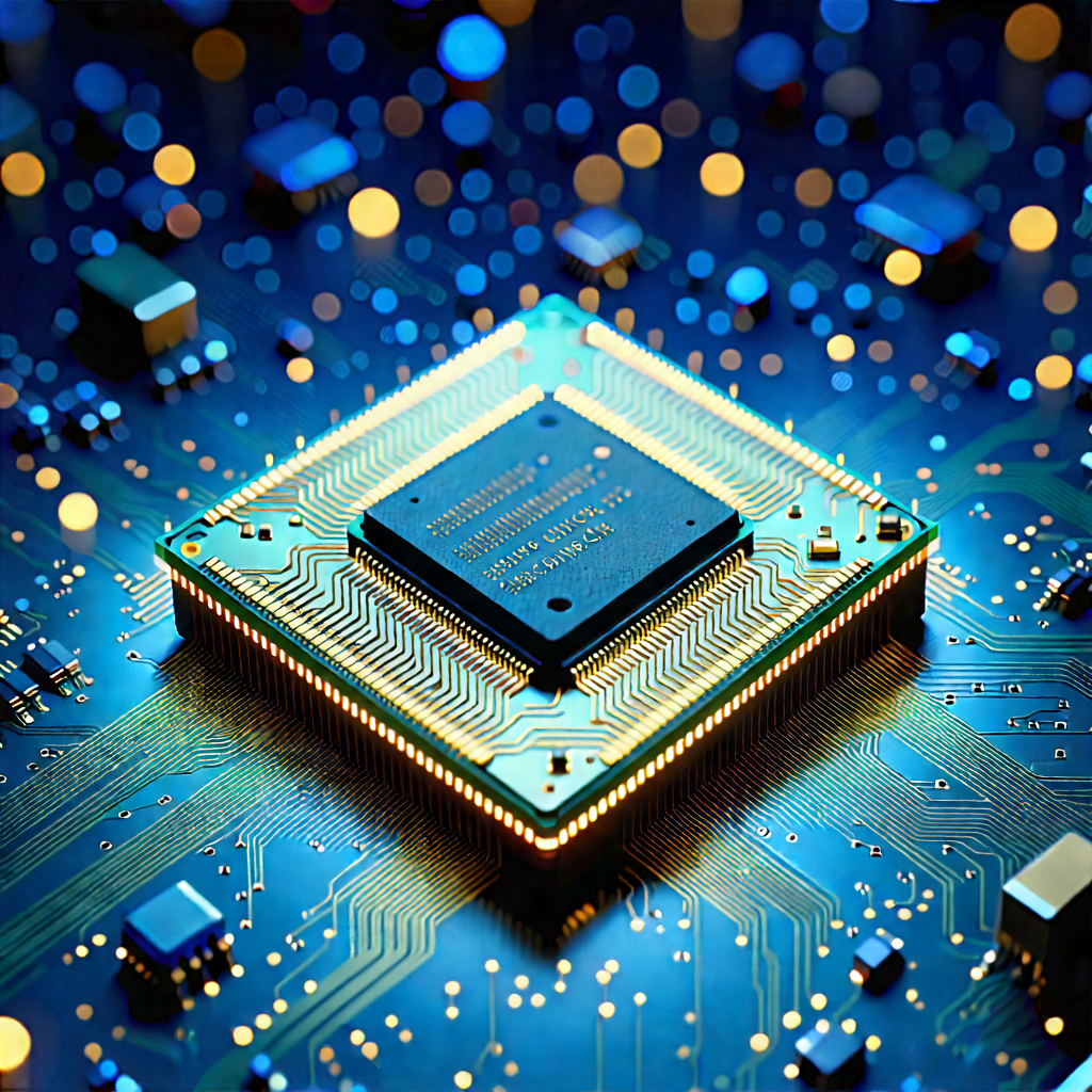 Close-up Of Microprocessor With Close-up Computer