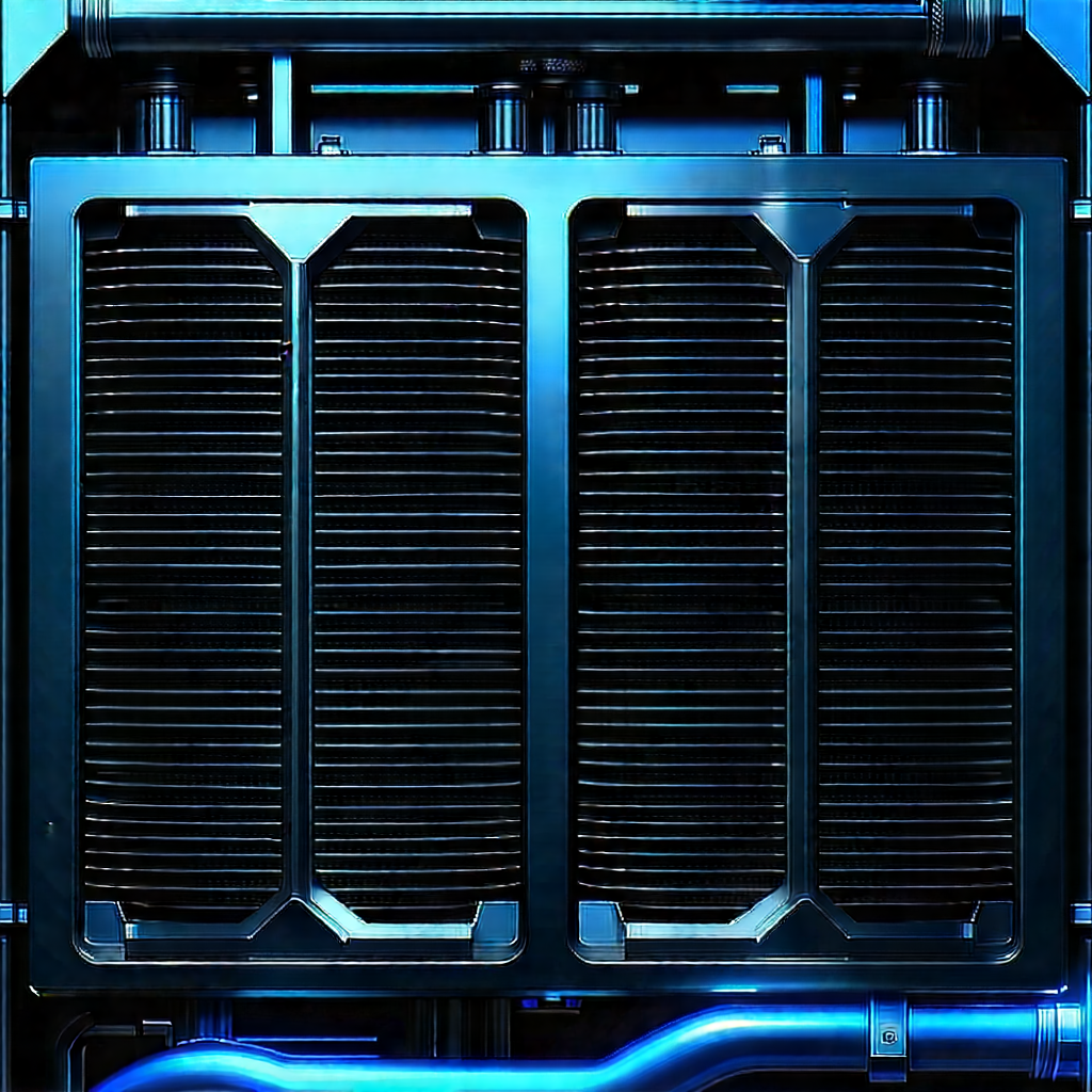Close-up Of Cooling System With Large Blue