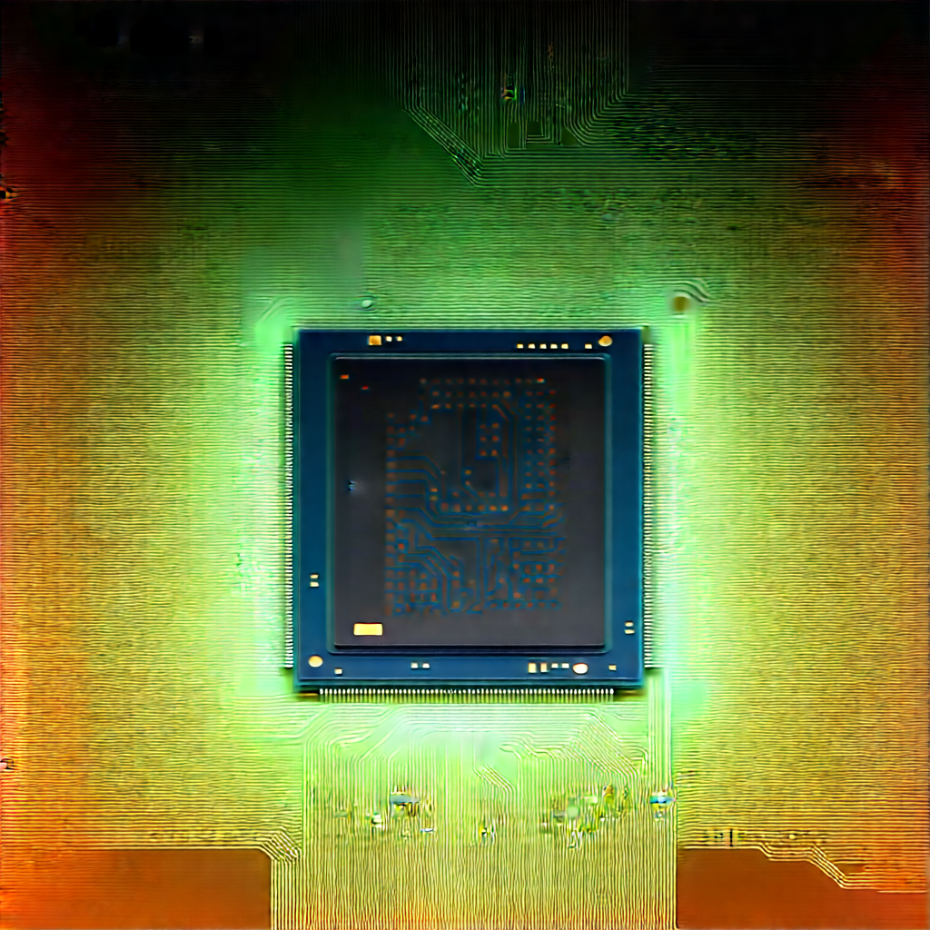 Close-up Of Microprocessor With Close-up Computer